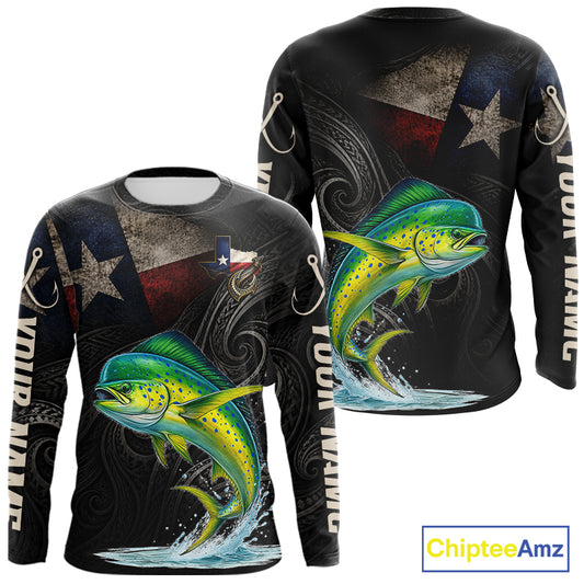 Personalized Texas Mahi Mahi Fishing Shirt – Custom Name Angler Apparel For Fishermen