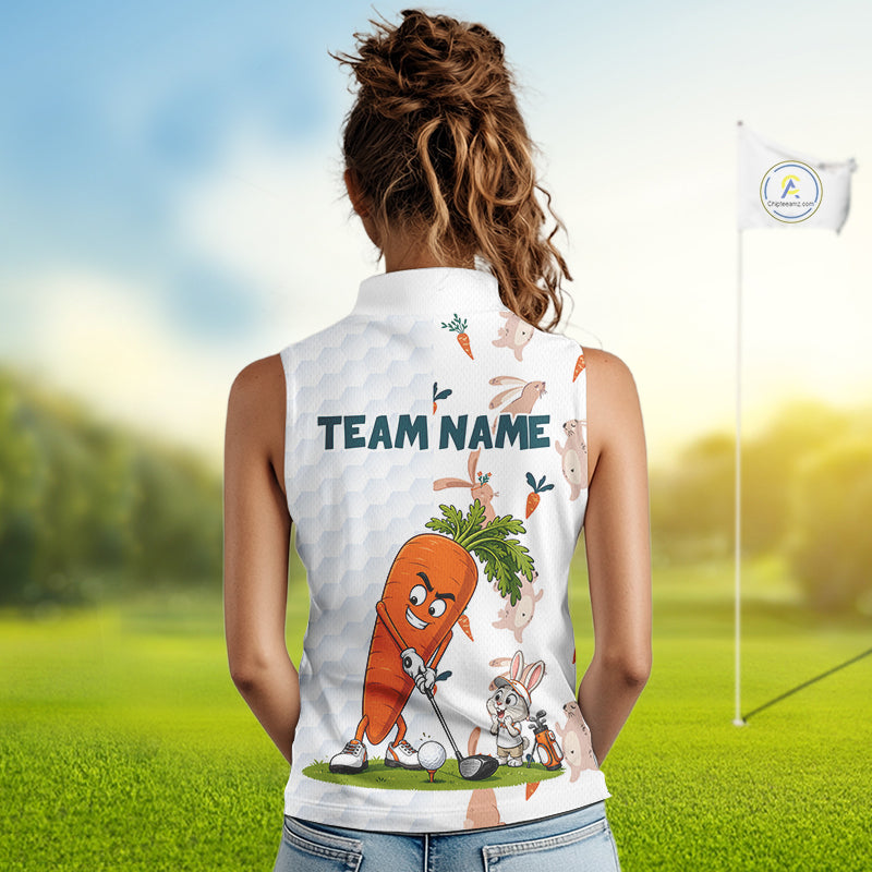 Rabbit Carrot Golf Polo Shirt Funny Golfer Bunny Custom Team Name Jersey NHT892