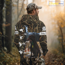 Load image into Gallery viewer, Brown Camo Duck Hunting With Chocolate Lab Dog 3D All Over Printed Shirts, Dog Hunting Clothes NHT143