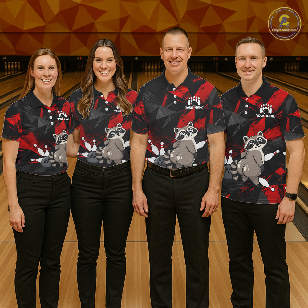Raccoon Bowling Shirt Custom Team Name Funny Bowling League Shirt For Men NHT1452