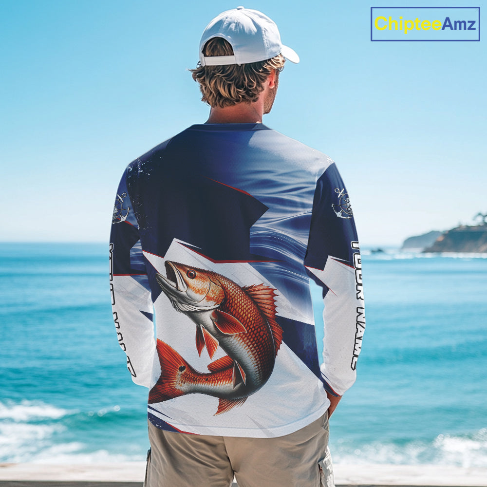 Offshore Sport Fishing Redfish Monster, Long Sleeve Redfish Fishing Jersey For Men NHT1467