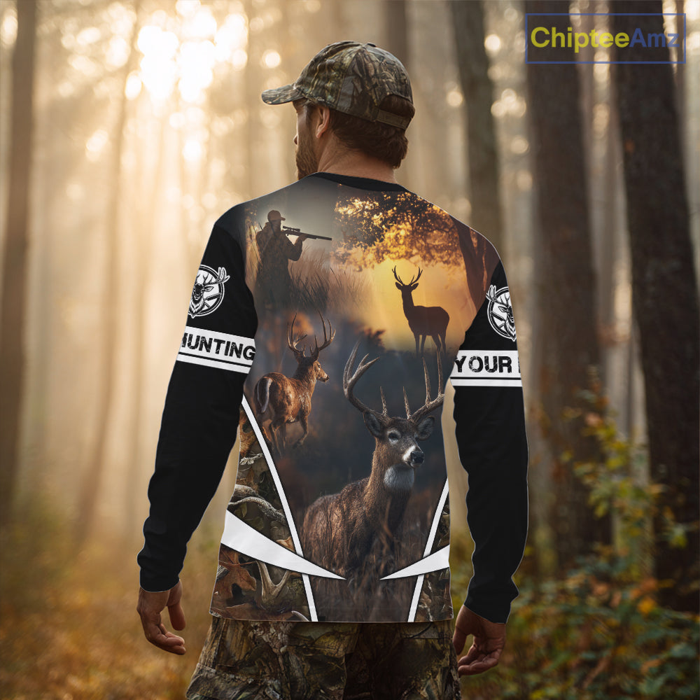 Personalized Deer Hunting Shirt, Custom Name 3D Deer Print, Perfect Gift for Hunters NHT279