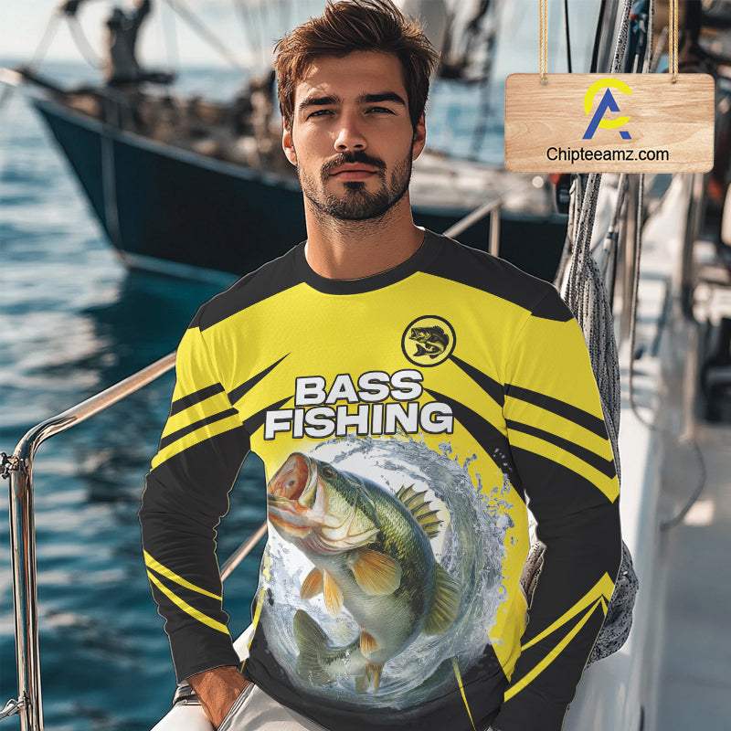 Largemouth Bass Fishing Shirts Long Sleeve Sport With Personalized Name NHT397