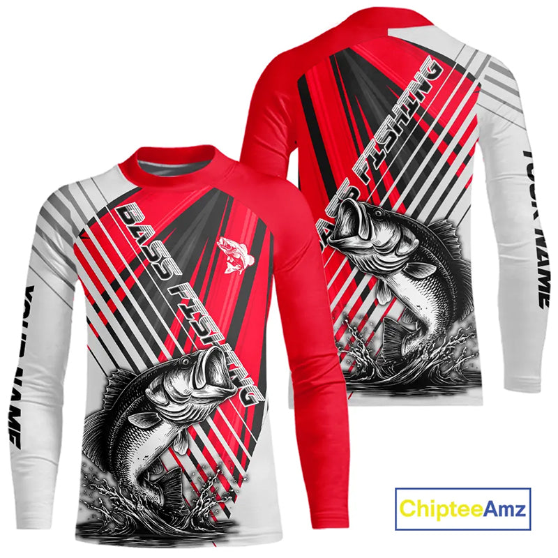 Largemouth Bass Kids Fishing Shirts Long Sleeve Customize Name, Personalized Fishing Gift NHT381