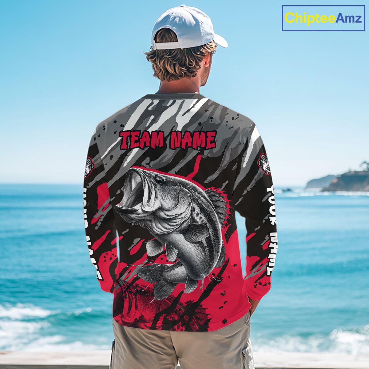 Personalized Bass Fishing Sport Jerseys, Bass Fishing Shirts Long Sleeve For Men NHT457