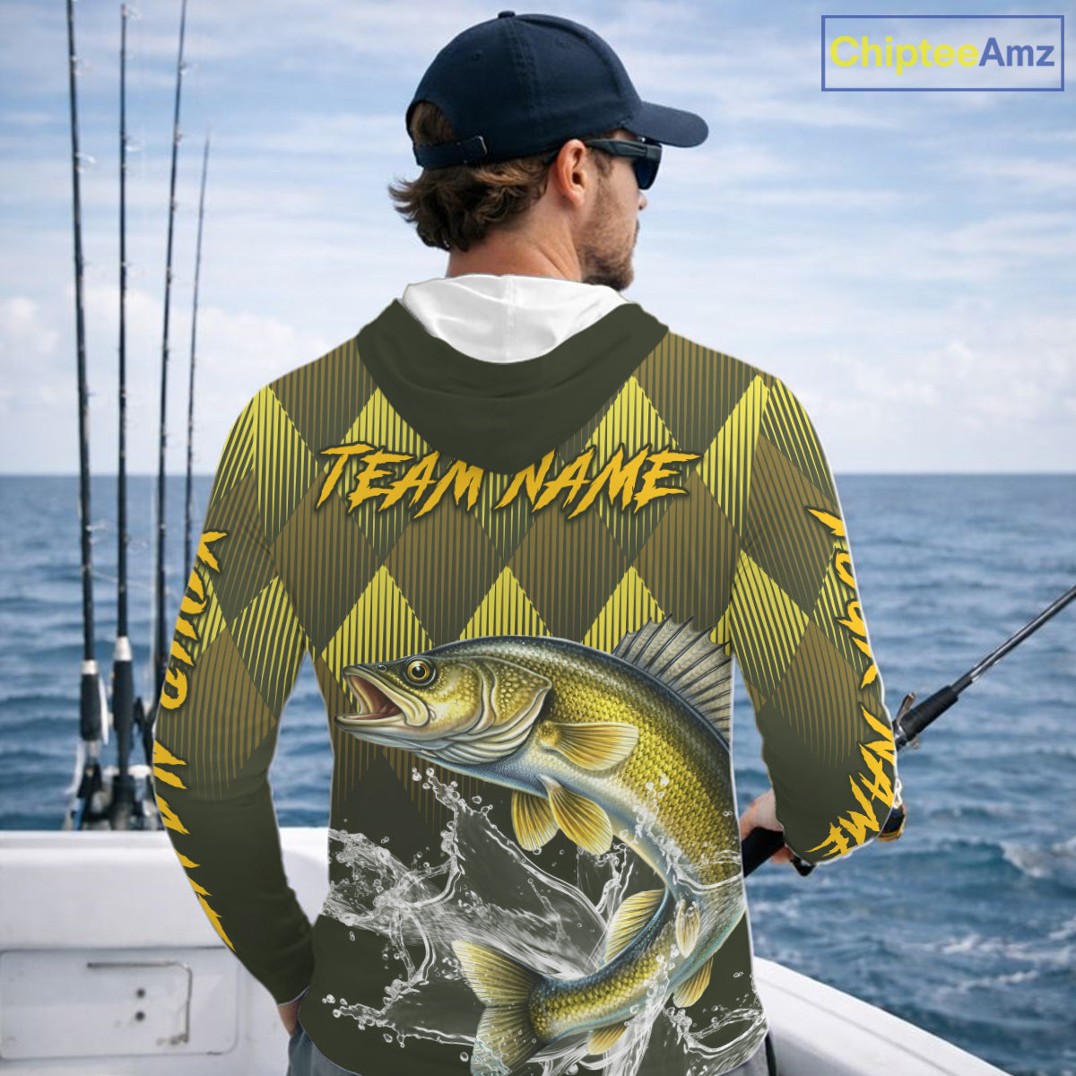 Custom Walleye Fishing Long Sleeve Tournament Fishing Shirts, Walleye Fishing Apparel NHT411