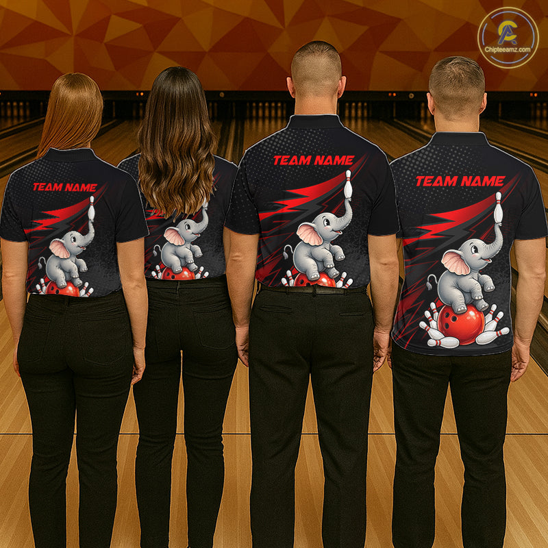Custom Bowling League Shirt, Team Bowling Jersey With Custom Name For Men|Red NHT1242