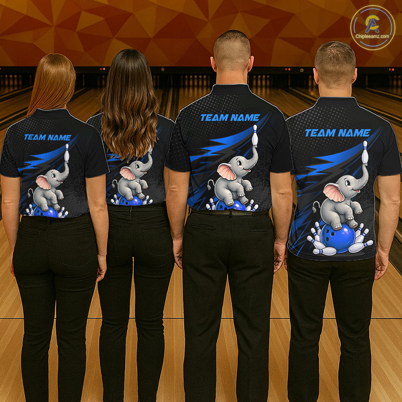Custom Bowling League Shirt, Team Bowling Jersey With Custom Name For Women|Blue NHT1243