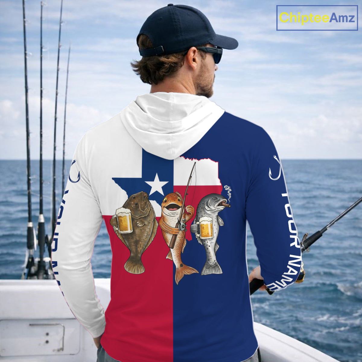 Texas Slam Fishing Shirts Long Sleeve Hooded For Men, Personalized Inshore Slam Fishing Team Jersey NHT846