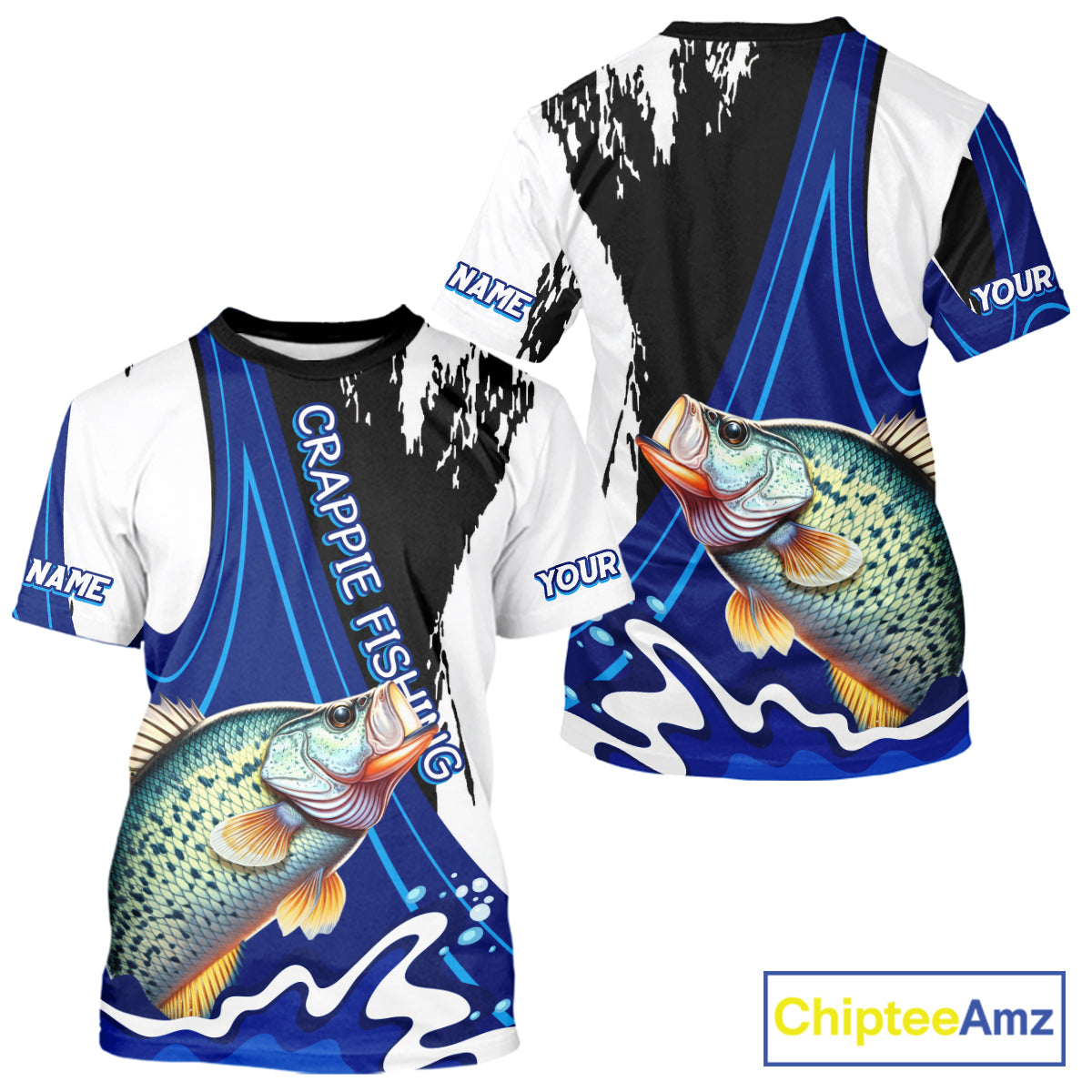 Crappie Fishing Jersey Personalized Name Fishing T-Shirts, Angler Tournament Fishing Apparel NHT868