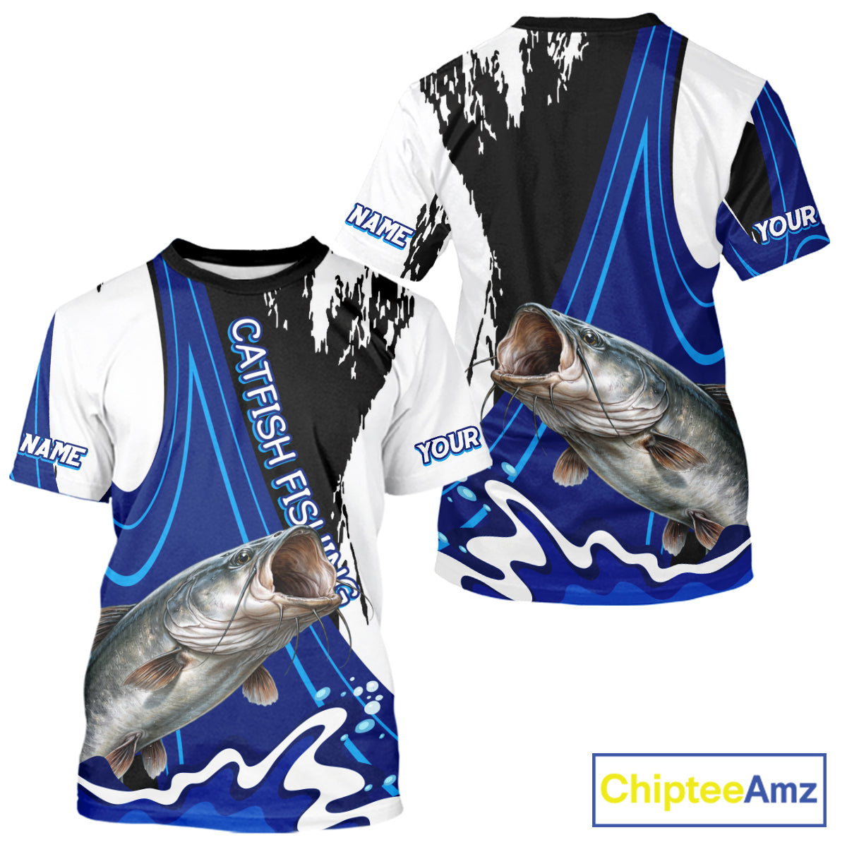 Catfish Fishing Jersey Personalized Name Fishing T-Shirts, Angler Tournament Fishing Apparel NHT869