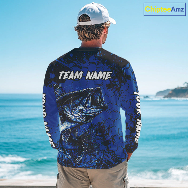 Personalized Bass Fishing Jerseys For Fishing Team, Bass Fishing Shirts Long Sleeve NHT526