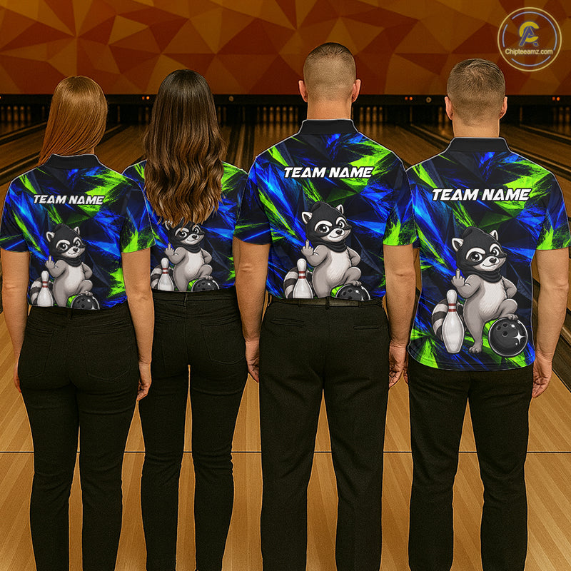 Funny Raccoon Bowling Shirt Bowling League Shirt Custom Team Name For Men NHT1453