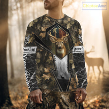 Load image into Gallery viewer, Deer Hunting Camouflage TX Flag Custom Name All Over Print Shirts, Personalized Hunting Clothes NBT110