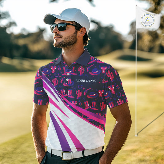 Mens Funny Cowgirl Golf Polo Shirts Golf Outfits, Personalized Golf Gifts NBT484