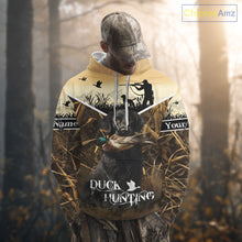Load image into Gallery viewer, Duck Hunting Camo Shirt with Black Labrador Retriever for Duck Hunter - Best Duck Hunting Gifts NBT136