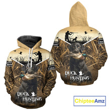 Load image into Gallery viewer, Duck Hunting Camo Shirt with Black Labrador Retriever for Duck Hunter - Best Duck Hunting Gifts NBT136