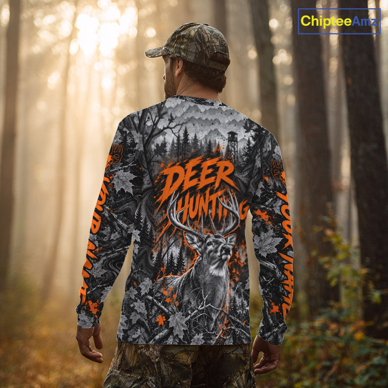 Personalized Whitetail Deer Hunting Forest Camo 3D All Over Printed Shirts, Best Deer Hunting Gifts For Men NBT1193