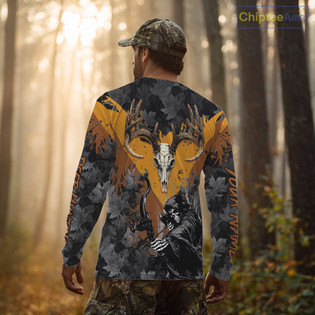 Deer Hunting Grim Reaper Camo Custom Name 3D All Over Print Shirts Personalized Gift NBT302