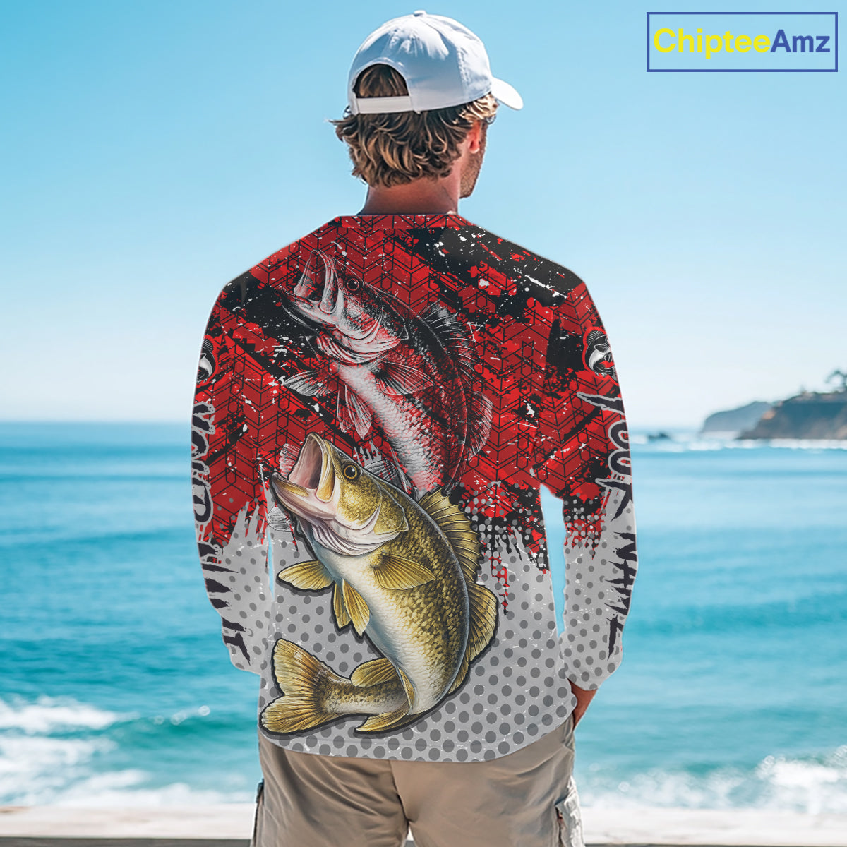 Red Camo Custom Walleye Fishing Shirts For Men, Walleye Fishing Team Shirts NBT441