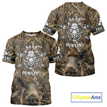 Load image into Gallery viewer, Personalized Wild Boar Hunting Camouflage Customize Name 3D All Over Printed Boar Hunting Shirts NBT104