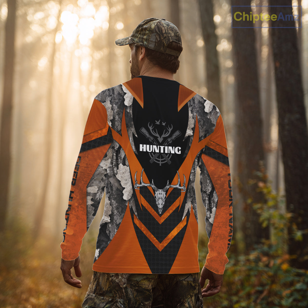 Deer Hunting Shirts Burnt Orange Camo With Deer Skull - Best Gift Ideas for Hunter NBT20