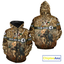 Load image into Gallery viewer, Duck Hunting Camo Shirt with Labrador Retriever – Waterfowl Hunting Clothes, Gifts for Hunters NBT44