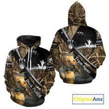 Load image into Gallery viewer, Duck Hunting Camo Shirt with Yellow Labrador Retriever for Duck Hunter - Best Duck Hunting Gifts NBT47