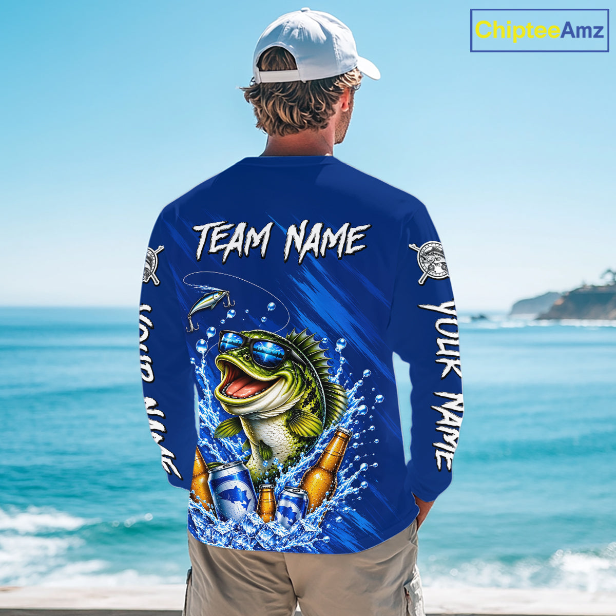 Custom Bass Fishing Shirts, Funny Bass Fishing Beer Shirts Long Sleeve For Team NBT1139