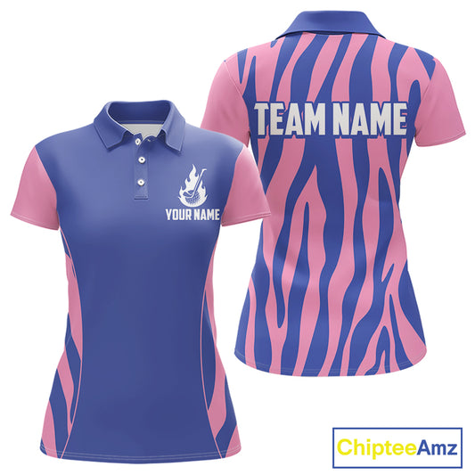 back view of custom name womens golf polo shirt for golf lovers