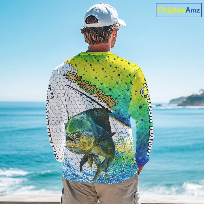 Mahi Mahi Custom Fishing Shirts Long Sleeve, Saltwater Fishing Clothing, Fishing Jerseys NBT425