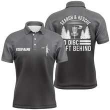 Load image into Gallery viewer, Search & Rescue Grey Geometric Pattern Mens Disc Golf Polo Shirts Cool Disc Golf Shirts For Men LDT0517