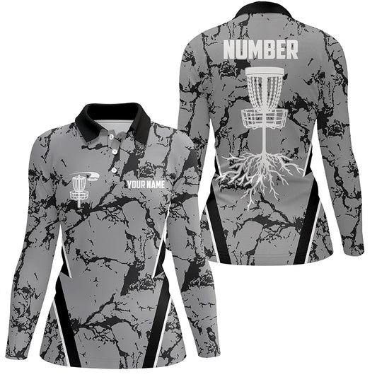 Camo Pattern Womens Golf Polo Shirts, Custom Camo Golf Shirt Disc Golf Shirts For Women, Golf Gifts LDT0053
