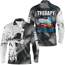 Load image into Gallery viewer, I Don't Need Therapy Abstract Skull Grunge Mens Golf Polo Shirts Scary Golf Shirts For Men LDT0411