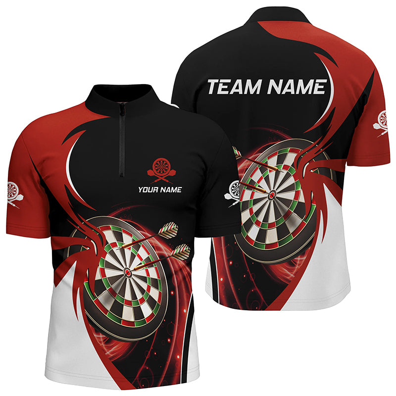Personalized Red Black Darts Quarter-zip Shirt Custom Cool Darts Shirt For Men Team Jersey LDT0632