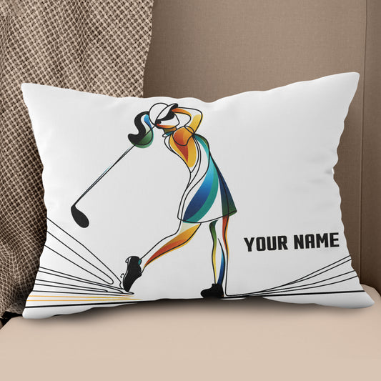 Colorful Continuous Golfer Custom Golf Pillow Personalized Golfing Gifts LDT1161