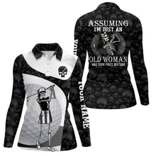 Load image into Gallery viewer, Assuming I'm Just An Old Woman Skull Golf Polo Shirt Skeleton Funny Golf Shirts For Women LDT0557