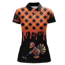 Load image into Gallery viewer, Golf Turkey Thanksgiving Golf Polo Shirt Orange Pumpkin Custom Golf Tops For Women Golf Gifts LDT0873