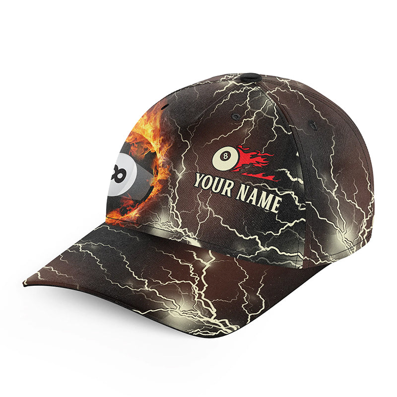 Fire Flame Lightning Custom Billiard Hats Cap, Custom 8 Ball Pool Bill