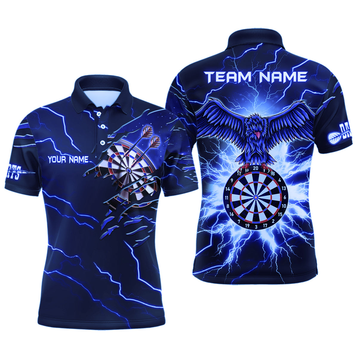 Personalized Thunder Blue Eagle Dart Polo Shirts Custom Dart Shirts For Men Dart Team Shirts VHM1142