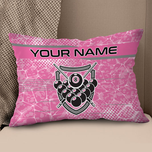 Personalized Pink Billiard 8 Ball Pillow Custom Pool Balls Pillow Gifts VHM0865