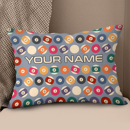 Personalized Billiard Balls Pillow Custom Throw Pillow Top Billiard Gift VHM0884