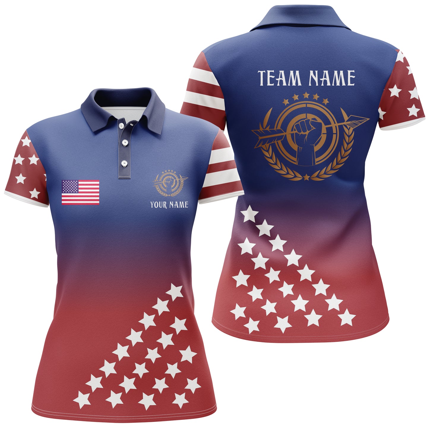 Personalized American Archery Jerseys Polo Shirts For Women Custom Team Name US Archery Clothing TDM0527