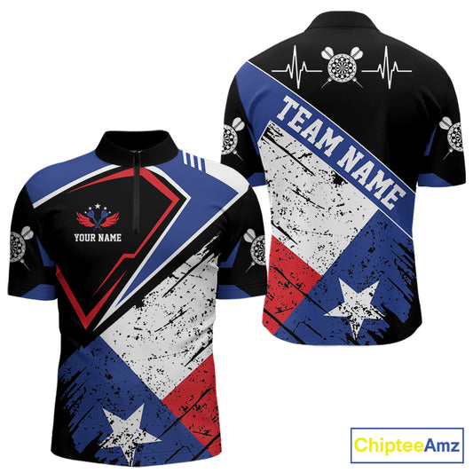 Personalized Grunge Texas Flag Darts Shirt For Men Custom Patriotic Texas Darts Team Jersey TDM5420