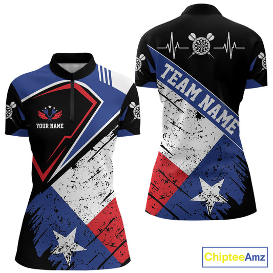 Personalized Grunge Texas Flag Darts Shirt For Women Custom Patriotic Texas Darts Team Jersey TDM5420