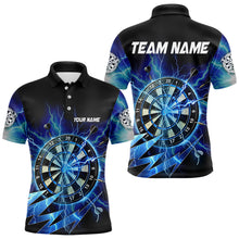 Load image into Gallery viewer, Personalized Blue 3D Dartboard Thunder Storm Lighting Dart Shirts For Men Custom Team Dart Jerseys TDM3553