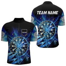 Load image into Gallery viewer, Personalized Blue 3D Dartboard Thunder Storm Lighting Dart Shirts For Men Custom Team Dart Jerseys TDM3553
