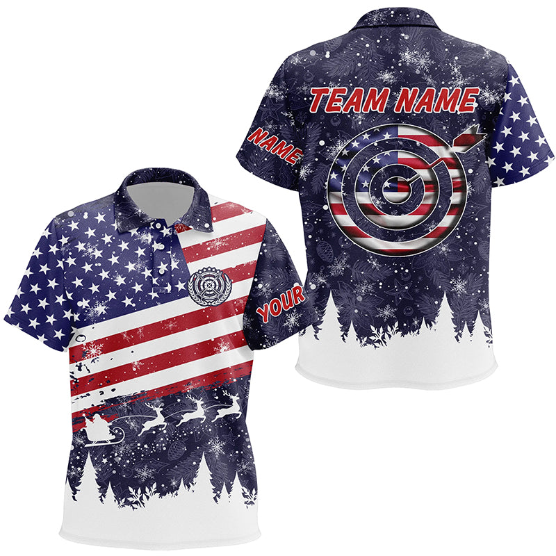 Funny Christmas US Archery Target Custom Polo Shirts For Kid Best Archery Christmas Shirts Ever TDM0583