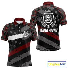 Load image into Gallery viewer, Red Camo American Flag Darts Jersey For Men Custom Grunge Darts Shirt Team Polo & Quarter Zip TDM5032