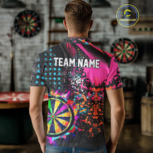 Load image into Gallery viewer, Personalized Colorful Grunge Funny Darts Shirt For Men Custom Darts Jersey Team Polo & 1/4 Zip TDM5068